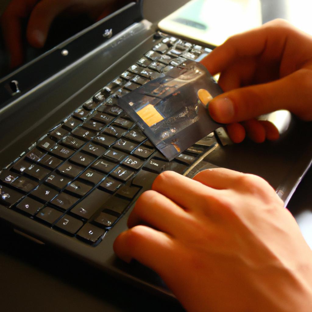 Person using credit card online
